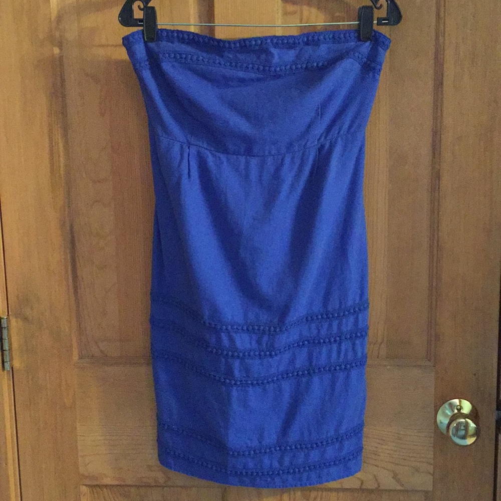 Old Navy Strapless Dress, Blue, Crochet Details, 8